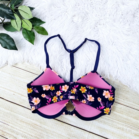 Pink Victoria’s Secret Floral Racerback Push-Up Bra - Picture 4 of 5